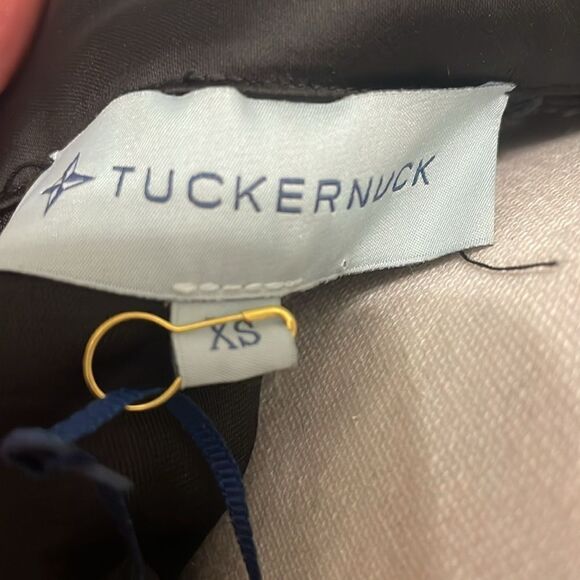 Tuckernuck Navy & Brown Geometric Print Quilted Mock Neck Dress, NWT - Picture 7 of 10